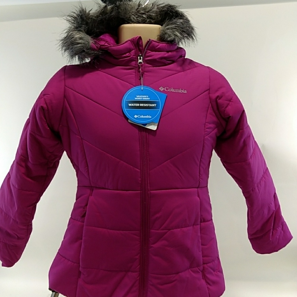 Columbia, Youth/Big Girls Pink Hooded Jacket - New